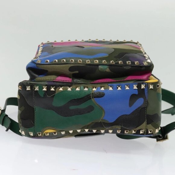 VALENTINO Studs Backpack Leather Camouflage - Picture 5 of 16